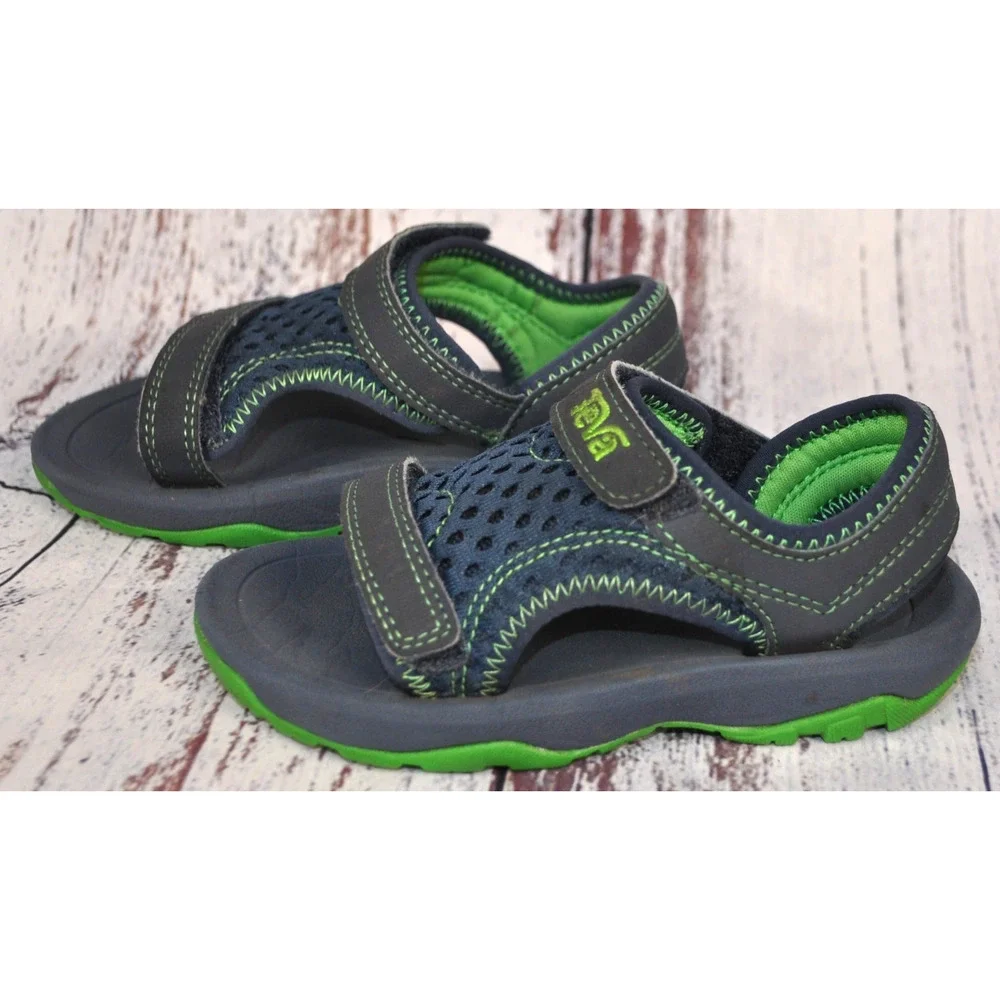 TEVA Kids Psyclone XLT Sporty Mesh Water Sandals Shoes Toddler 7 H&L BLUE/GREEN